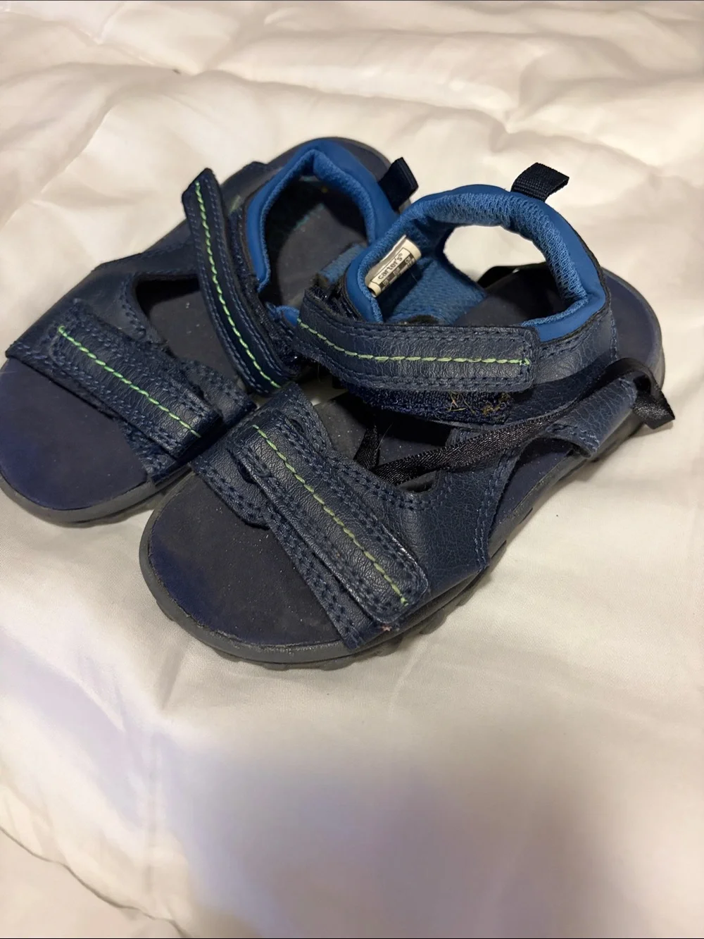Carters Kids Navy Blue Adjustable Sandals - 8